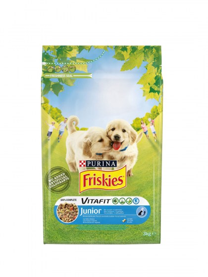 web_Friskies Junior Κοτόπουλο, Πρόσθετο Γάλα & Λαχανικά 3KG